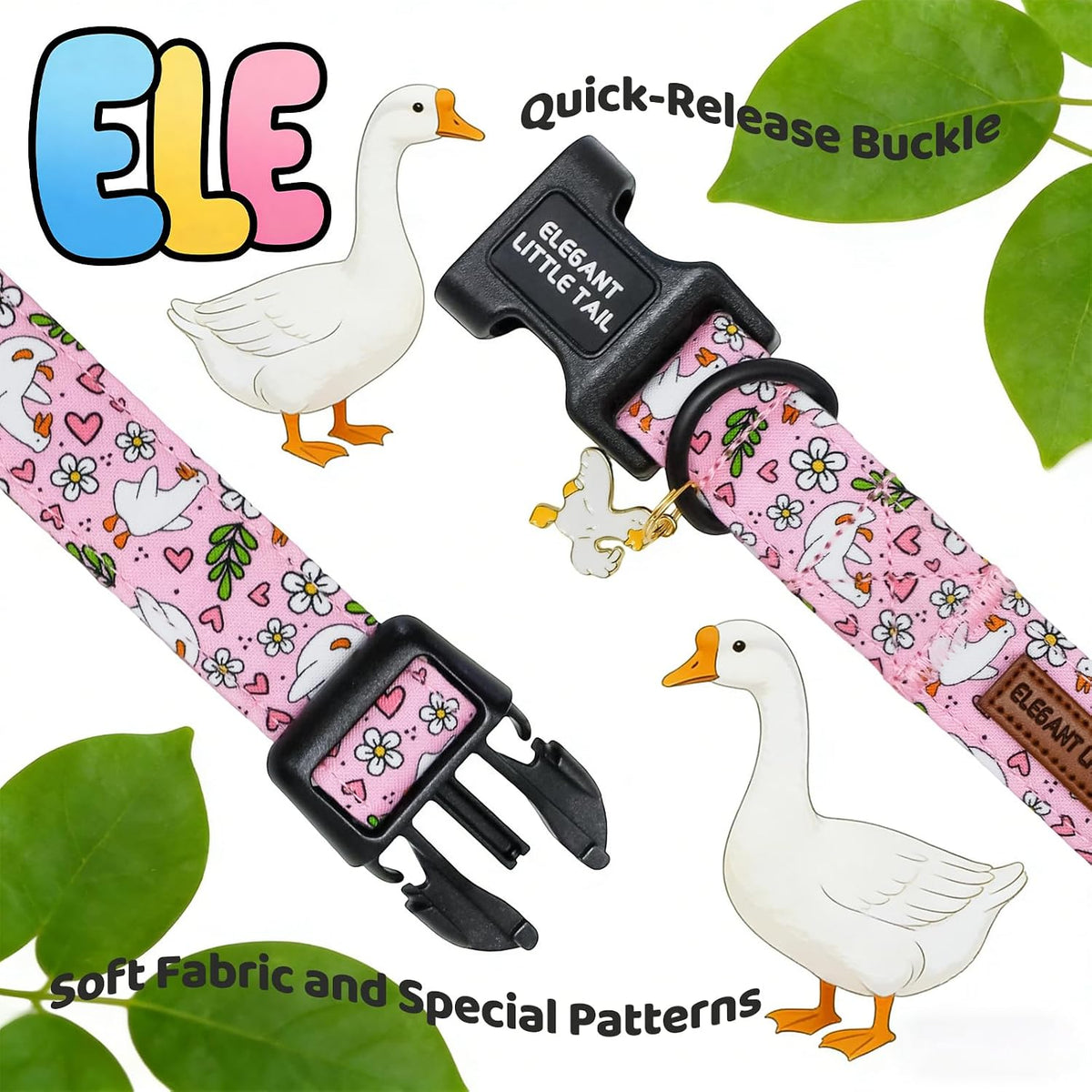 Elegant little tail Fall Dog Collar - P-Goose / Medium (Pack of 1) - image 4