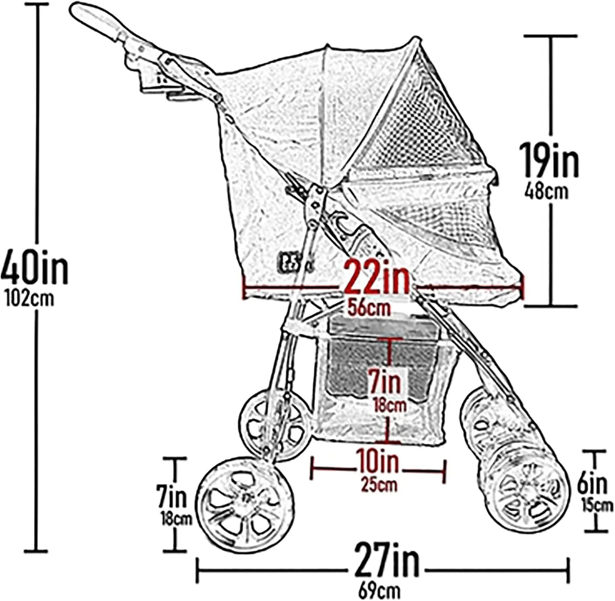Pet Gear No-Zip Happy Trails Lite Pet Stroller - Cheetah Print - image 2