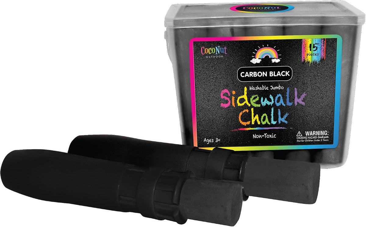 CocoNut Outdoor jumbo sidewalk chalk bucket with 40 thick chalk sticks in 7 colors