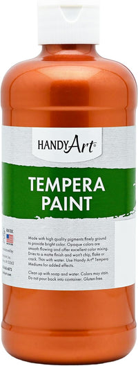Handy Art metallic gold tempera paint in a 16 oz pint squeeze bottle with flip cap - view 7