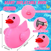 Hungdao 1 Pack 4 Feet Giant Inflatable Duck Pool Float - Pink / 2 - image 2