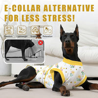 Recovery Suit for Dogs After Surgery, Professional Dog Surgical Suit for Female Spay, Male Neuter, E-Collar & Cone Alternative Dog Onesie for Abdominal Wounds Skin Disease, Yellow, L