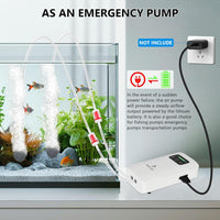 fishkeeper Battery Powered Aquarium Air Pump - M(4W-2600mAh for 5-125Gal) - image 3