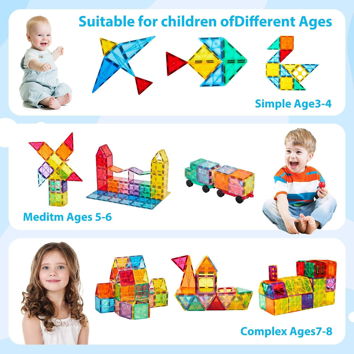 Anbalulu 134PCS Magnetic Building Tiles - 134PCS - image 4