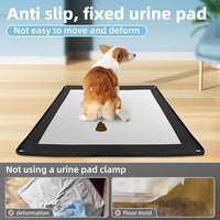 Dog Pee Pad Holder, Puppy Pad Holder, Oxford Cloth Material Soft & Durable, 12 Magnetic Clips, Fits 22" x 22" Pad, Black