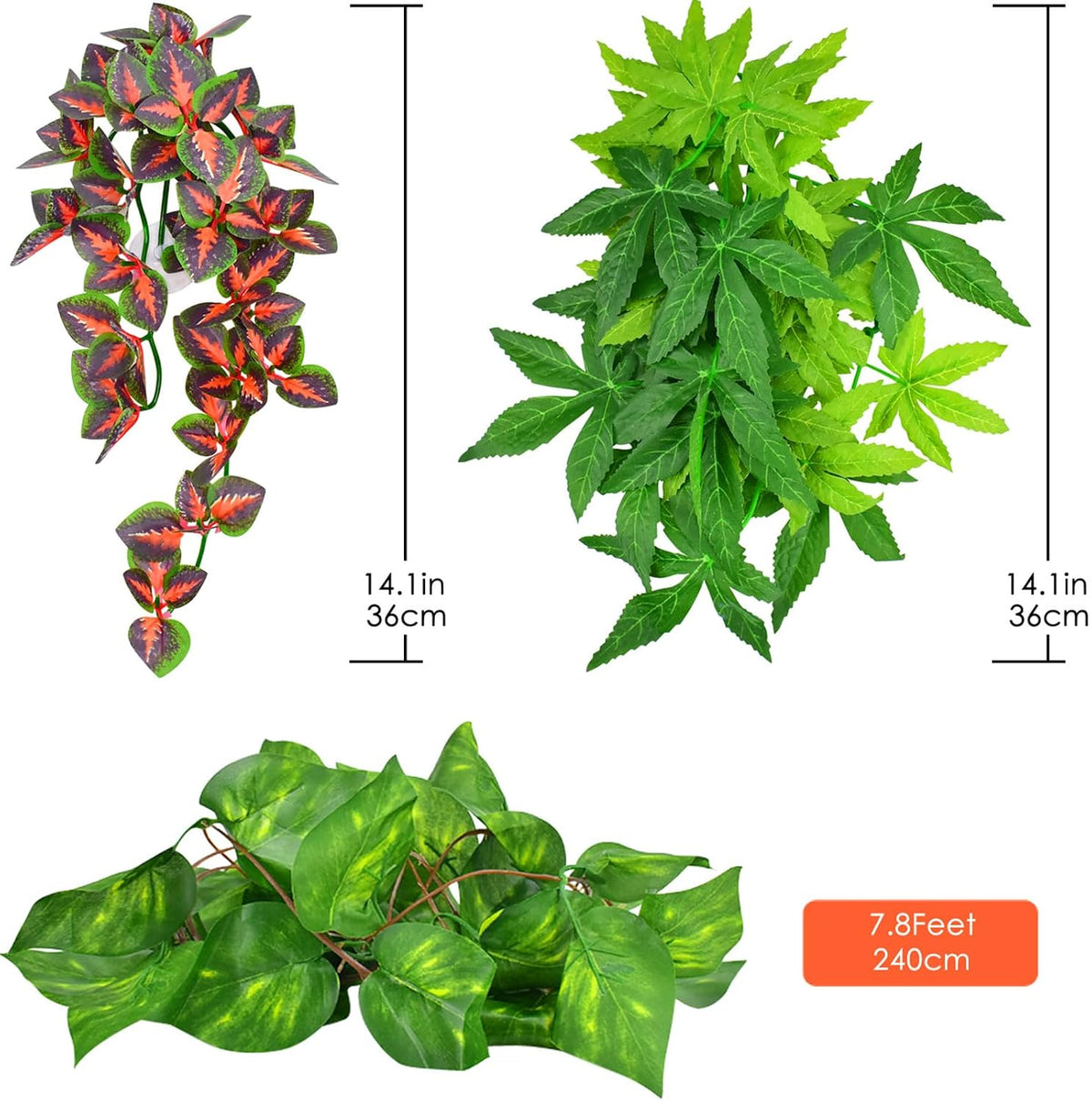 KATUMO Reptile Plants, Bearded Dragons, Lizards, Geckos, Toads - Green+fire Red - image 2