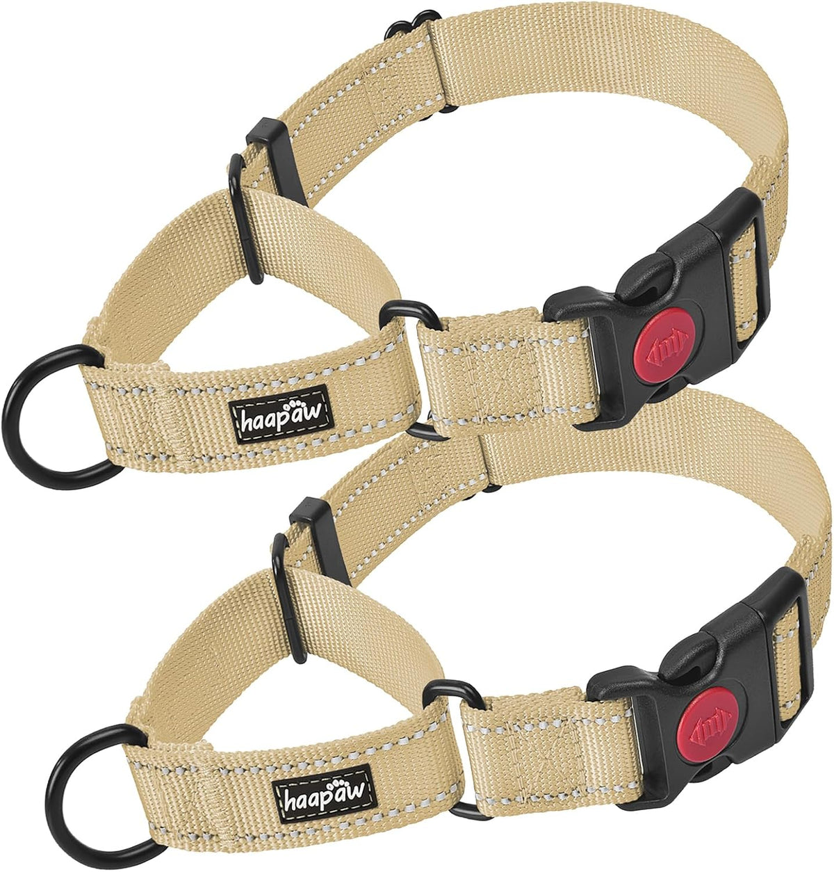 Haapaw Escape-Proof Martingale Dog Collar - Beige / S / 2-Pack Collars