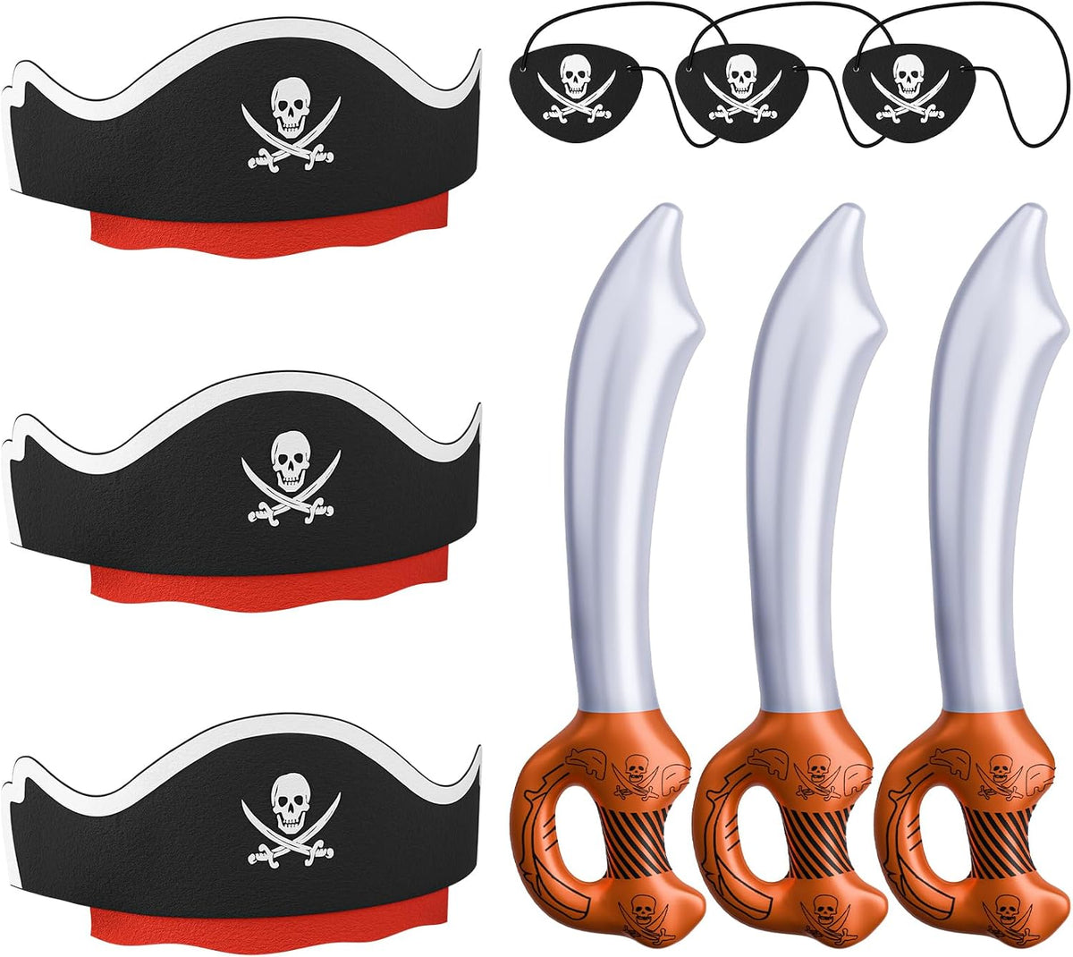 ZeeDix 9 Pcs Pirate Accessories for Kids - 9pcs Pirate Sets