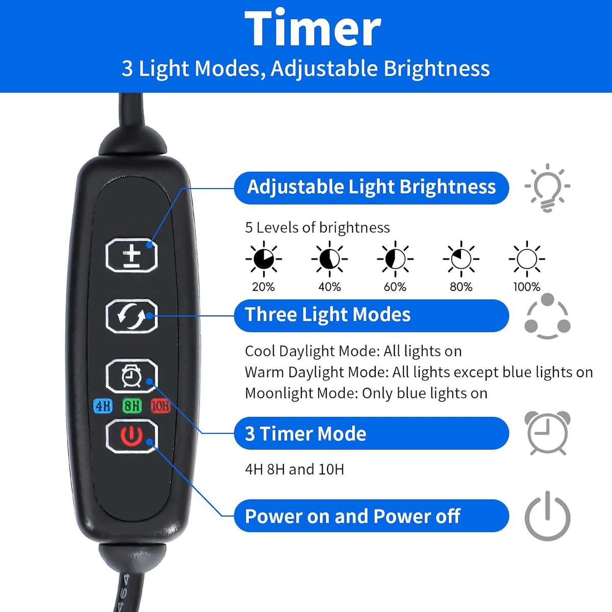 AQUANEAT LED Aquarium Light for 12 Inch Fish Tank - 11"-14" - image 2