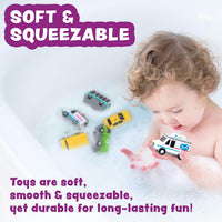 Tub Works Vehicles Bath Cars Mold Free Bath Toys, Sealed - City Cars - 6pk - image 4