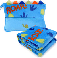 VigorSpring 3-in-1 kids travel pillow and blanket set, plush character pillow with hidden flannel bl - view 5