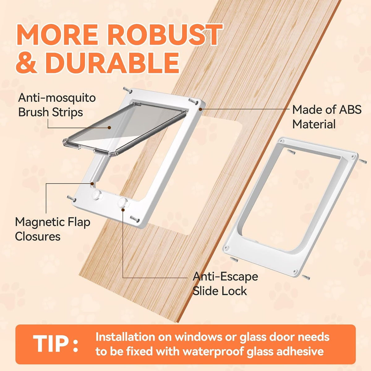 LIBBEPET Thin Interior Cat Door - L-Inner Size: 7.1"W x 7.7"H - image 3