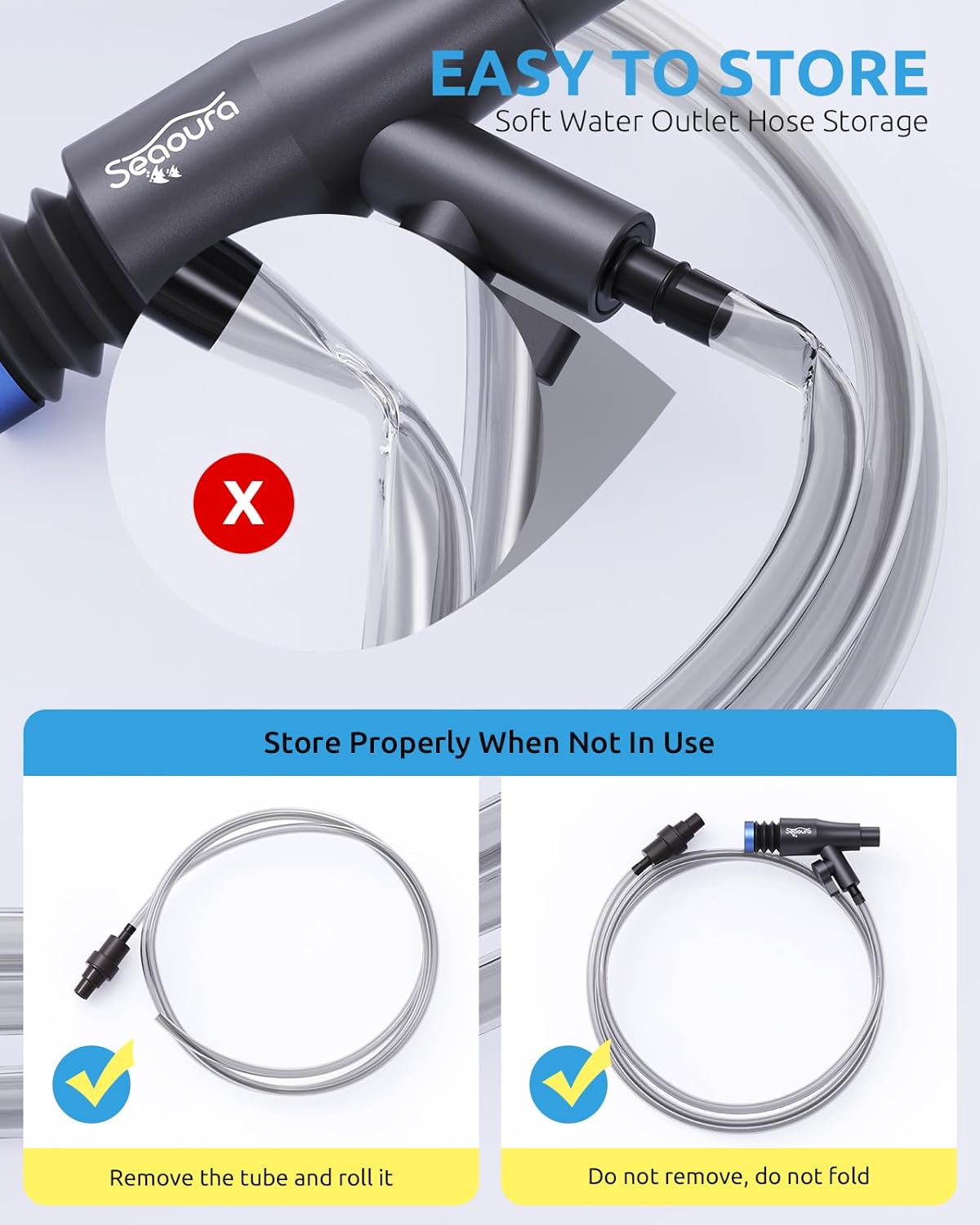 SEAOURA Water Cleaner Gravel Siphon for Aquariums Vacuum Up to – Essentials for Fish - image 3