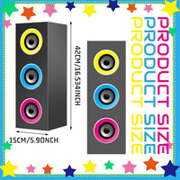 Humyoun 4 piece 80s 90s paper boombox party decoration boxes in colorful print - view 10