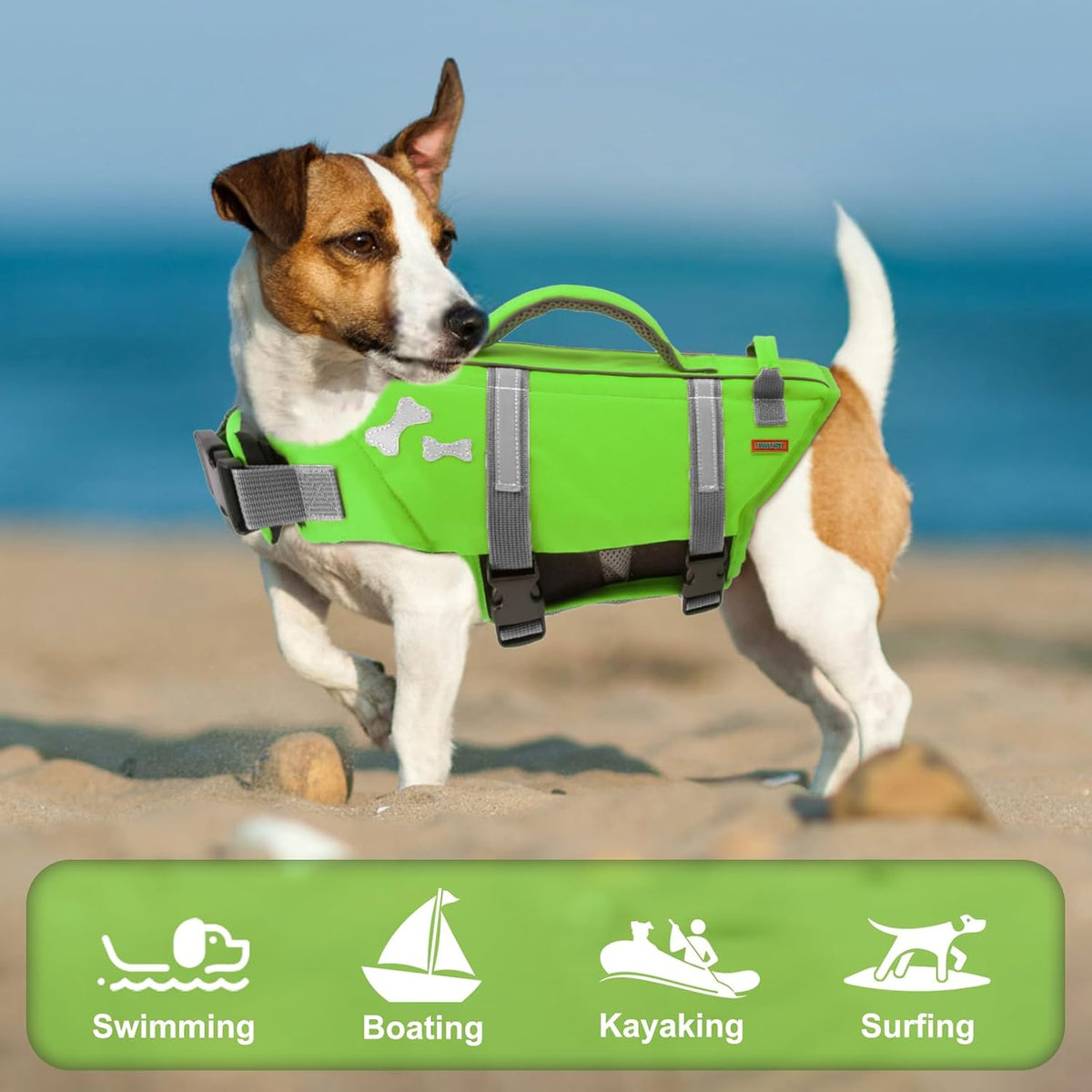 EMUST Dog Life Jacket, Waterproof, Breathable - S / NewGreen - image 3