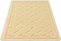 Cat Litter Box Mat, Kitty Premium PVC Pad, Durable Trapping Rug - #05 Beige / Medallion/35 x 23 Inch