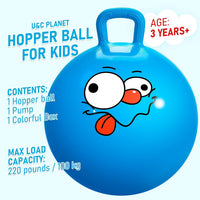 U&C Planet Hopper Ball, 18In Bouncy Ball with Handle for Kids Ages 3-6 – Fun for Kids & Family - 3-6 Years / Blue Ghostface - image 2