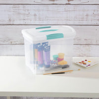 Sterilite Large Nesting ShowOffs, Clear Bin w/Latch Lid & Handle - Large / 18 Pack - image 3