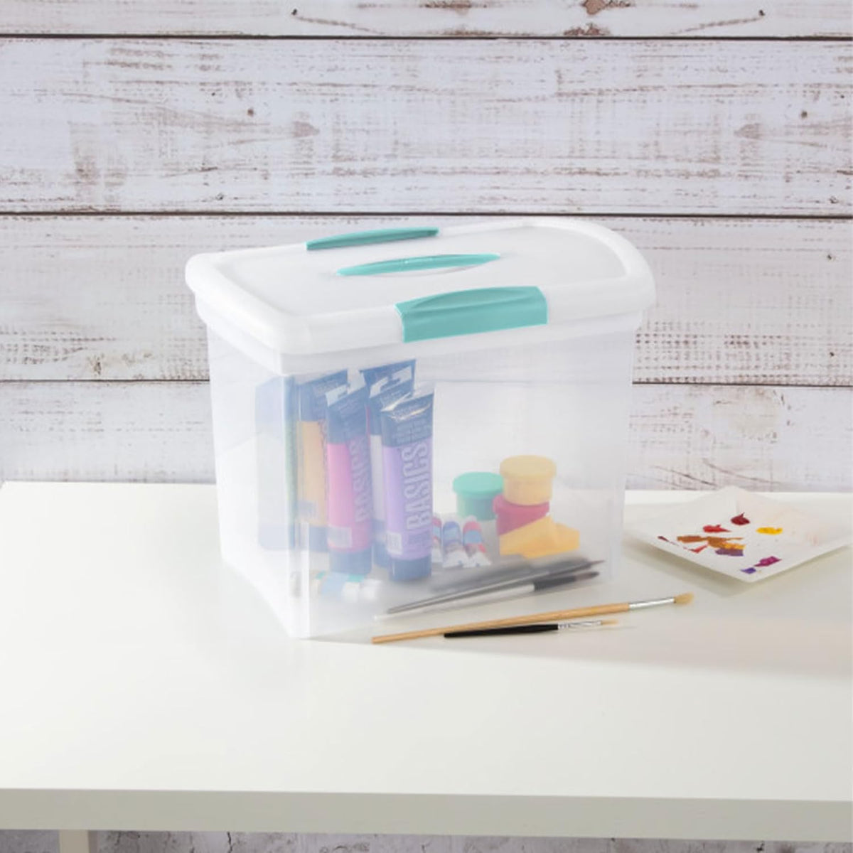 Sterilite Large Nesting ShowOffs, Clear Bin w/Latch Lid & Handle - Large / 18 Pack - image 3