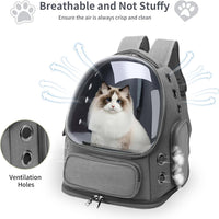 Cat Backpack Carrier for Cats and Small Dogs - Grey / Large - image 2