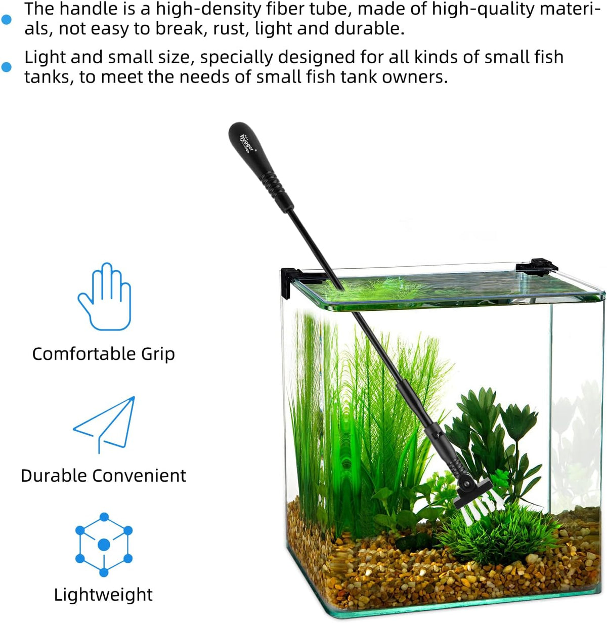 hygger Small Fish Tank Cleaner - Medium - image 4
