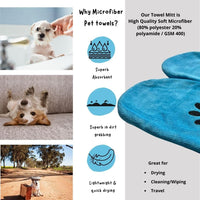 Penny & Niko Microfiber Pet Towel Mitts - Standard - 2 pack / blue - image 4