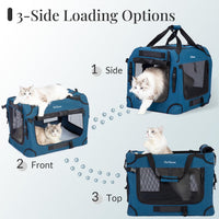 Extra Large Cat Carrier for 2 Cats - 24.0"L x 16.5"W x 16.5"H / Prussian Blue - image 4