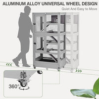 Ferret Cage Rat Cage Indoor Outdoor, Large Guinea Pig Cages with 5 Levels, Wooden Chinchilla Cage with Wheels for Hamster, Chameleon, Gerbils and Other Small Animals Anti-Chewing