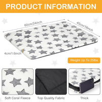 4 Pcs Dog Crate Pads Soft Warm - Rectangular 18 x 24 x 1.6 Inch / Star / White - image 2