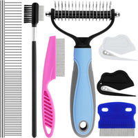 GUBCUB Pets Grooming Comb Kit for Small Dogs Puppies For Tear Stain - Pet Combs with Deshedding Brush