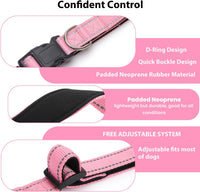 Reflective Dog Collar, Adjustable Nylon for Medium Dogs - Pink / S:width 5/8"neck 10.5-16" - image 4