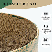 ARGOPET Cat Cardboard House with 2 PCS Scratching Pads – Essentials for Cats - Oval-Green - image 3