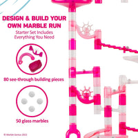 Marble Genius Marble Run Starter Set STEM Toy for Kids Ages 4-12 – Fun for Kids & Family - Pink Sparkle - image 3