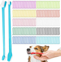 300 Pcs Dog Toothbrush Kit, Dual-Headed Toothbrush for Dogs & Cats, 10 Colors