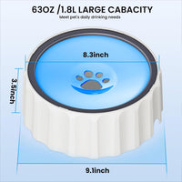 9.1" X 3.5" Dog Water Bowl No Spill 70oz/2L Large Capacity Dispenser - Blue - image 2