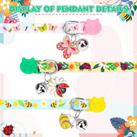 PUPTECK Halloween Cat Collar Breakaway with Bells, Kitten Outfit – Essentials for Cats - Pink&Yellow&Green / NECK (7.87"-11.8") - image 3