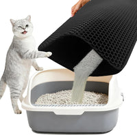 Cat Litter Mat, 30" x 22" Extra-Large - Black / 35x24in