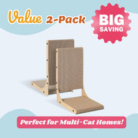Zakkart 2-Pack L-Shaped Cat Scratching Board, Cardboard - Medium 2PC (19.7'' tall) - image 2