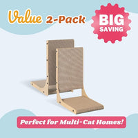 2-Pack Cat Scratching Board, 19.7'' Tall Cardboard L Shape Vertical Cat Scratchers for Indoor Cats, Cat Scratching Post for Wall and Couch, Medium