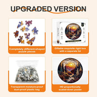 Masseruon 1000 piece round jigsaw puzzle with a sunset canyon image - view 12