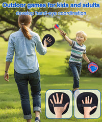 Toss and Catch Game with Soft Balls & Sticky Baseball Gloves - Red / 4 paddles 4 balls - image 4