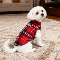 Dog Fleece Vest Sweater Winter Jacket for Small and Medium Large Dogs - X-Small / #2 RED BUFFALO PLAID - image 2