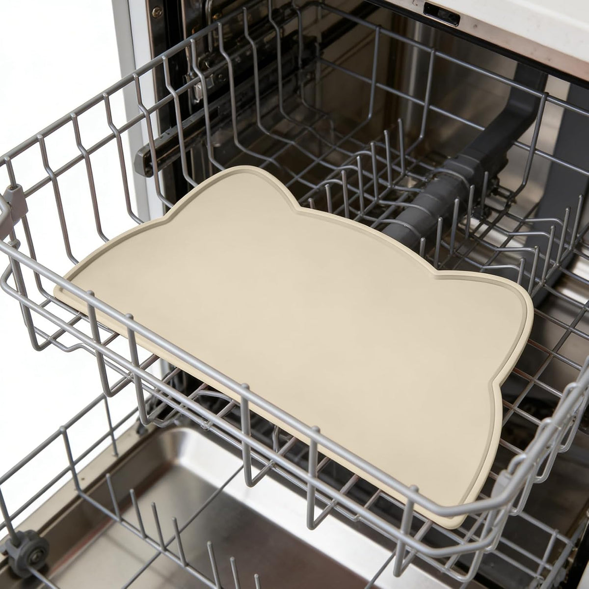 Cat Food Mat, Silicone Non Slip Dog Bowl Mat Waterproof Cat Feeding Mat Stop Food Spills and Water - Beige / 24"L x 14"W - image 4