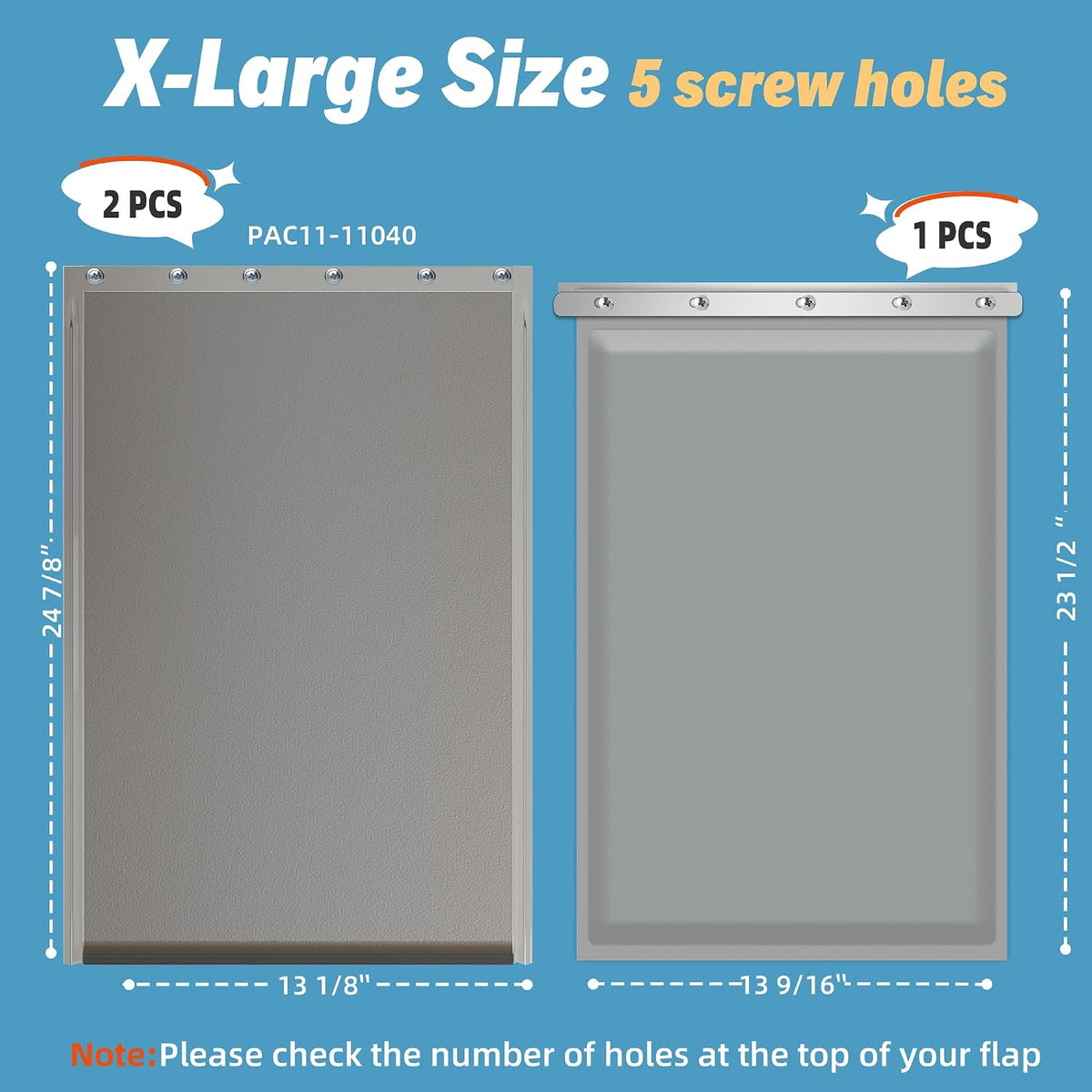 2-Pack Large Dog Door Replacement Flaps with Screws – Essentials for Dogs - 3-flap / Extra Large - image 2