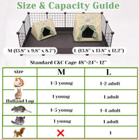 Jenvd Guinea Pig Hideout Large with Curtain - Flower / Large - image 2