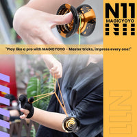MAGICYOYO N11 Metal Yoyo Professional Responsive & Unresponsive Trick - N11 Black golden+k2 white - image 2