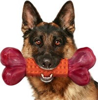 Tough Dog Toys for Aggressive Chewers: Beef Flavored Long Lasting Dog - 1 PC-Peanut Butter-Orange