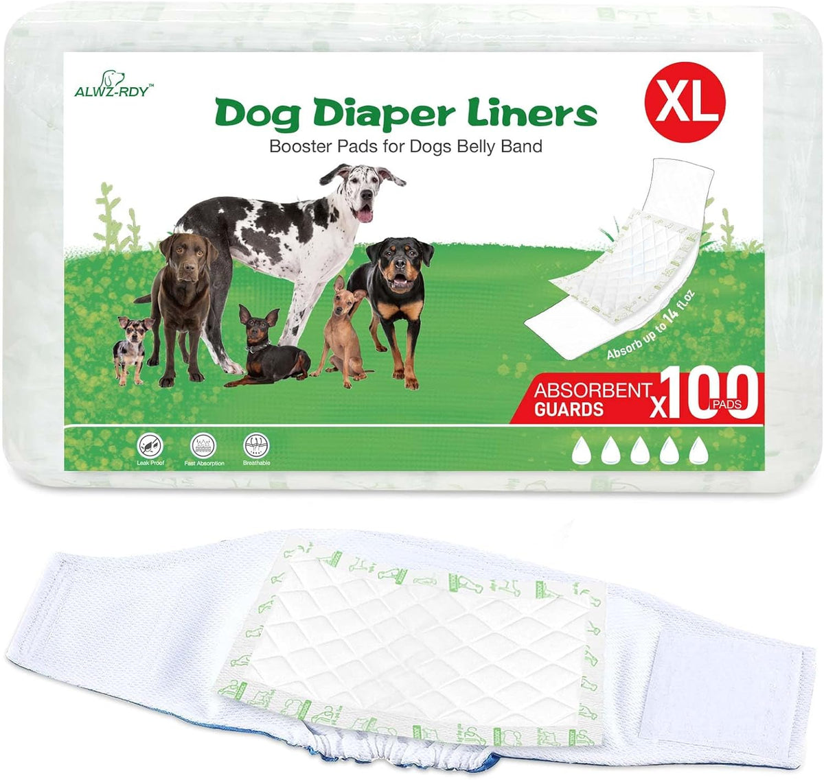 Dog Diaper Liners 100ct Super Absorption Disposable Dog Diaper - X-Large / 100