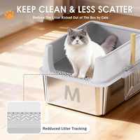Stainless Steel Litter Box - Light Gray / 17.4'' x 13.5'' x 8.5'' - image 3
