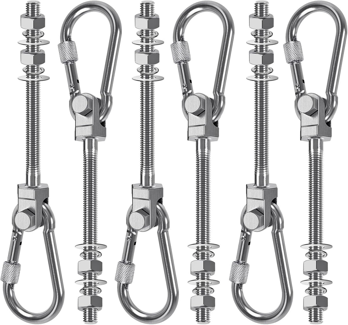 SELEWARE stainless steel swing hangers 2 pack, heavy duty eye hooks for wood beams - view 3
